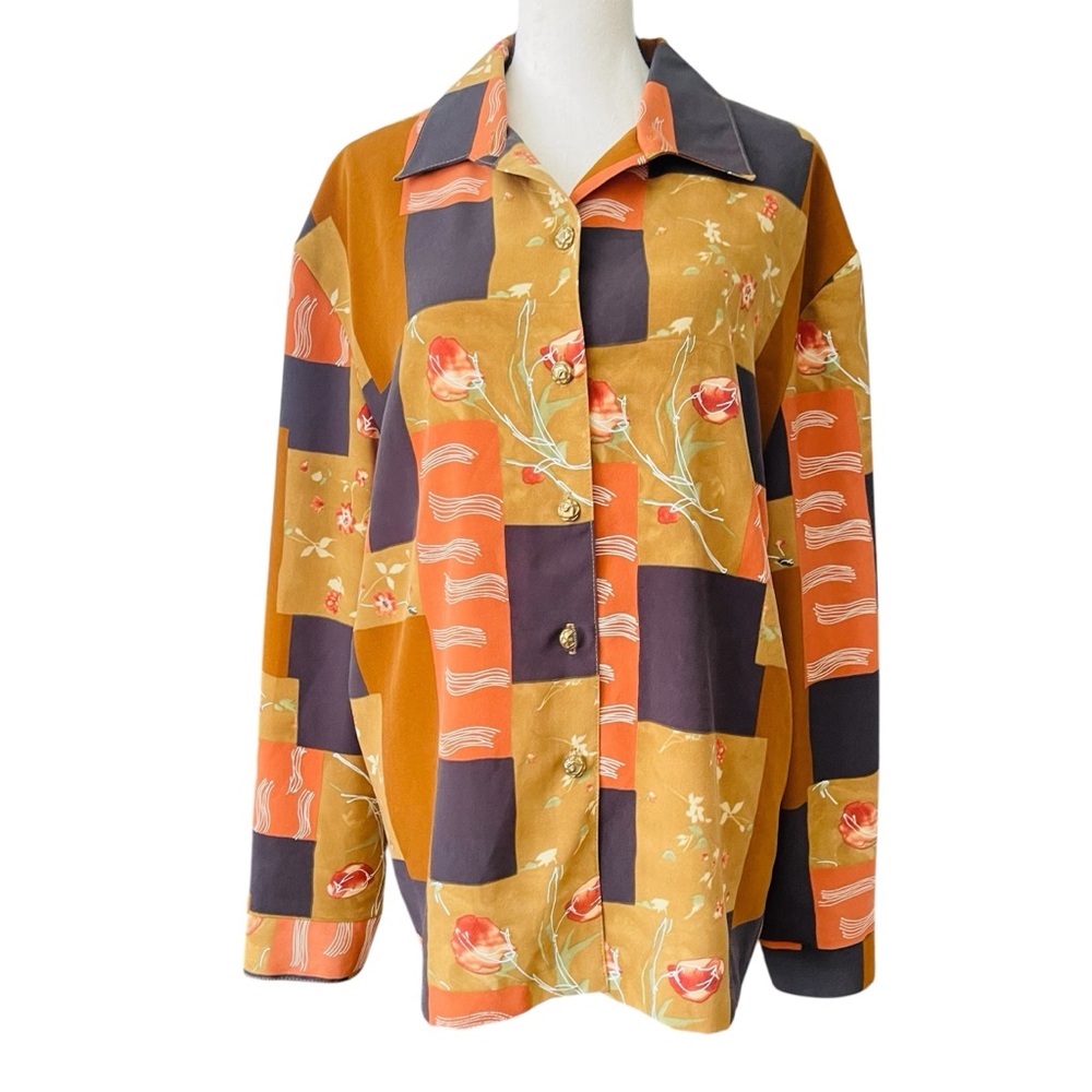 Lighthouse Point Colorful Patchwork Long Sleeve S… - image 1
